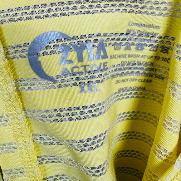 Zyia Active Nimbus Mesh Stripe Tank Bundle Split Back Yellow Pink Green Size XXL - Picture 3 of 8